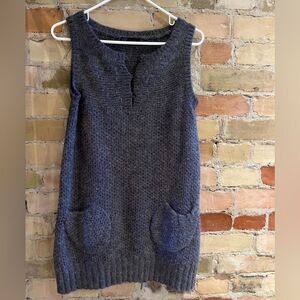 Zara/ Wool blend/ Mohair/ Knit/ Grey/  Stretchy/ Midi dress/ Size US M